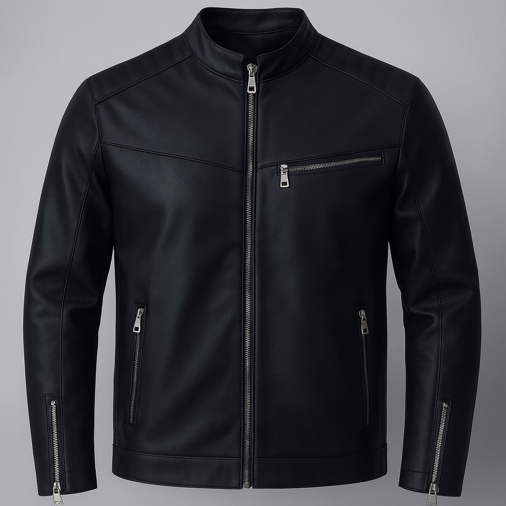 جاكت جلد مبطن فرو