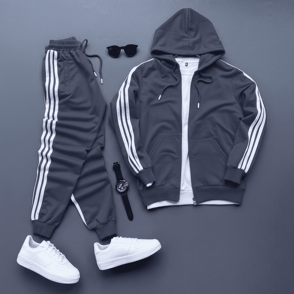 ترنج ميلتون سوستة شريط سادة قطعتين فقط الجاكت والبنطلون